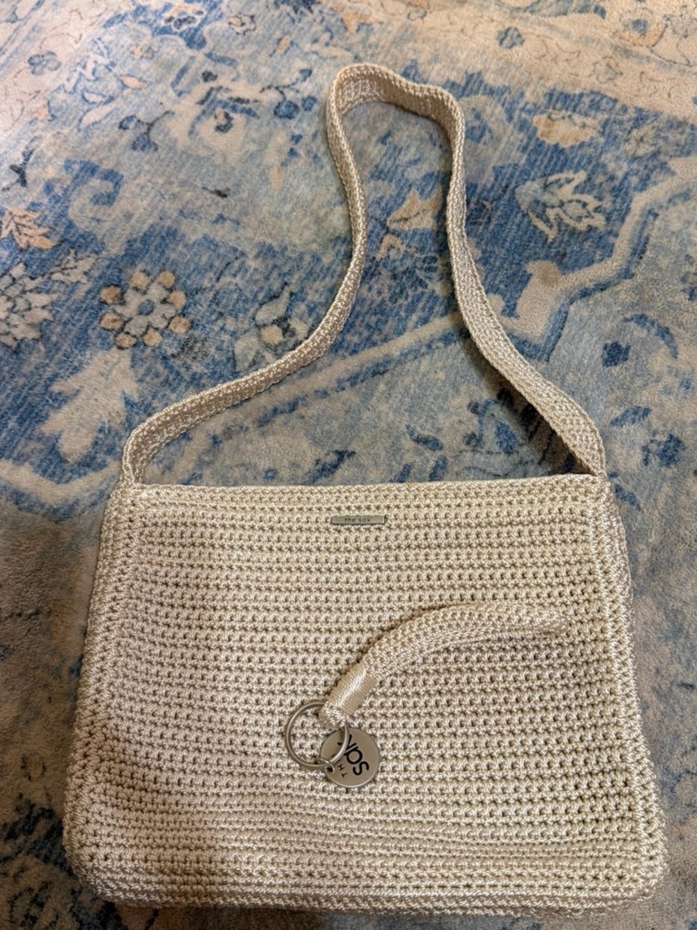 The Sak Cream Woven Shoulder Bag